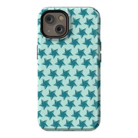 Teal Star Pattern Phone Case